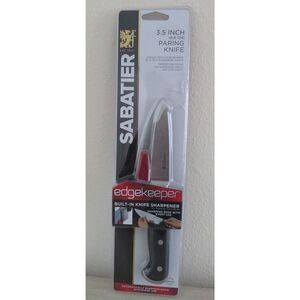 Sabatier Stainless Steel 3.5" Black Paring Knife w/Self-Sharpening Sleeve